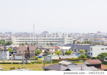 從觀景台上看到的播磨町城鎮景觀（標誌和指示牌已更正） 140153155
