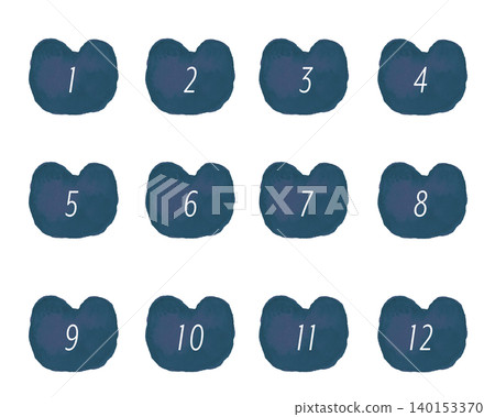 Bear number icon (navy blue) 140153370