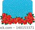 Background material <Summer, hibiscus and water image background, Okinawa, Hawaii, tropical, landscape orientation> 140153371