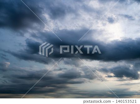 Cloud storm sky dark rain lightning thunder stoumy typhoon Nature light scene rainy atmosphere damage effect carbon dioxide dust air pollution 2.5 Pm, texture nature windstorm weather skyscape. 140153521