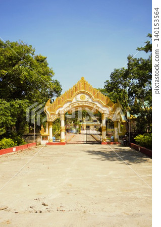 Entrance to the Burmese temple in Lumbini (Nepal) Entrance to the Burmese temple in Lumbini (Nepal) 140153564