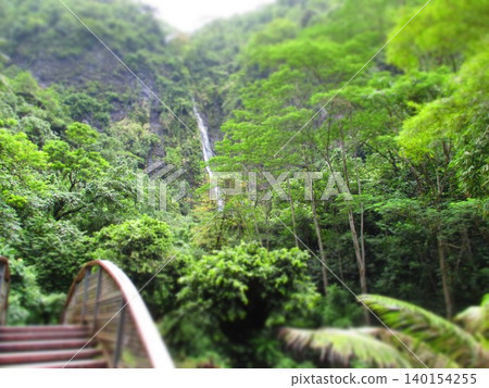 French Polynesia, Tahiti, Faalumai Falls, Diorama Style French Polynesia, Tahiti, Faalumai Falls, Diorama Style 140154255