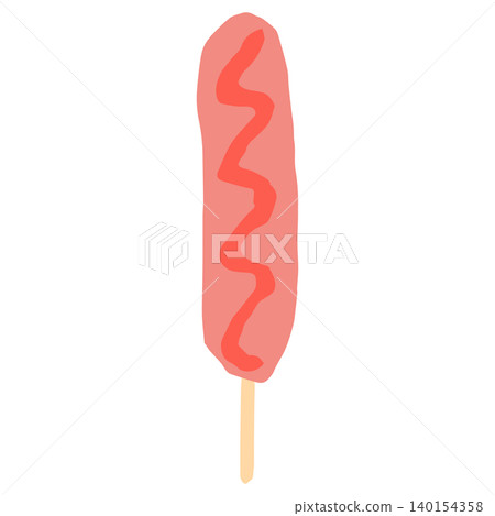 Frankfurter skewer, hand-drawn style flat illustration Frankfurter skewer, hand-drawn style flat illustration 140154358