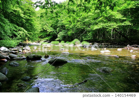 The crystal-clear stream that nourishes the Nasu Highlands... "Kinomata Valley and Kinomata River" The crystal-clear stream that nourishes the Nasu Highlands... "Kinomata Valley and Kinomata River" 140154469