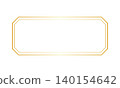 Simple, horizontally oriented rectangular decorative frame in gold. 140154642