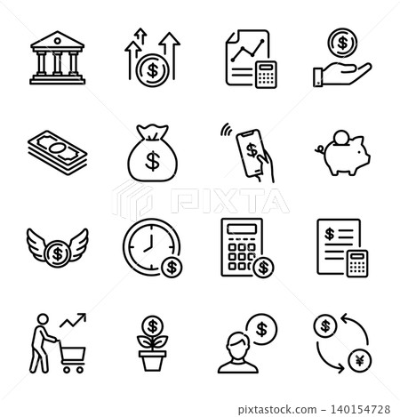 Simple Icon Set | Dollar, Money, Assets, Investment, Economy Simple Icon Set | Dollar, Money, Assets, Investment, Economy 140154728