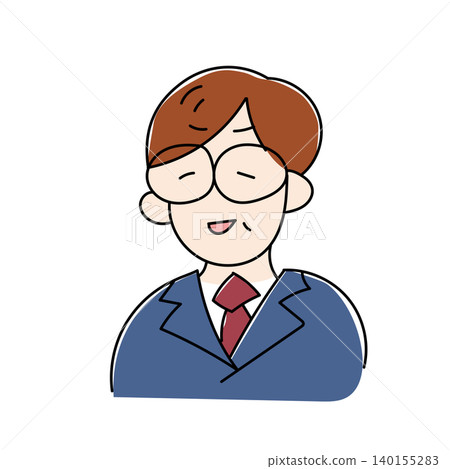 Illustration of a male office worker | Image material for office workers, desk work, and company employees Illustration of a male office worker | Image material for office workers, desk work, and company employees 140155283