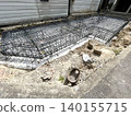 Construction site where foundation work has begun 140155715