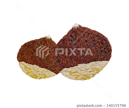 [Chestnut Material] Hand-embroidered illustration material 140155798