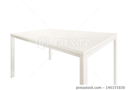 An empty white wooden table, side view, white background. An empty white wooden table, side view, white background. 140155830