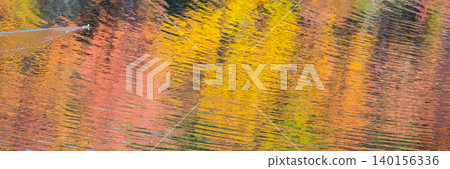 The autumn colors created by patterns on the water's surface 140156336