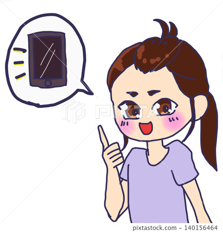 女孩使用智慧型手機(透明) 女孩使用智慧型手機(透明) 140156464