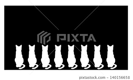 Cat silhouette illustration material Cat silhouette illustration material 140156658