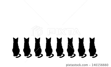 Cat silhouette illustration material Cat silhouette illustration material 140156660
