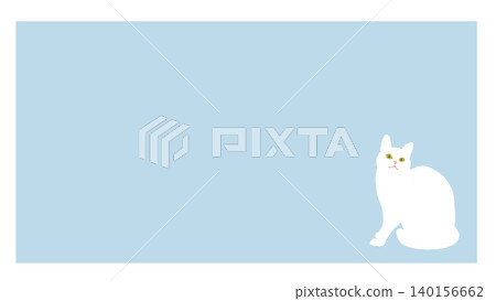 White cat message card White cat message card 140156662