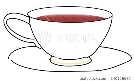 Teacup illustration (transparent background/PNG/JPEG) 140156675