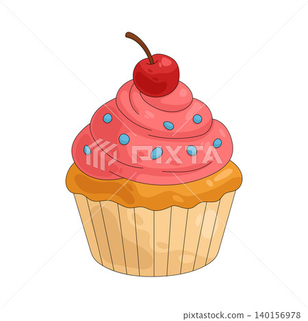 Illustration of cupcake Illustration of cupcake 140156978