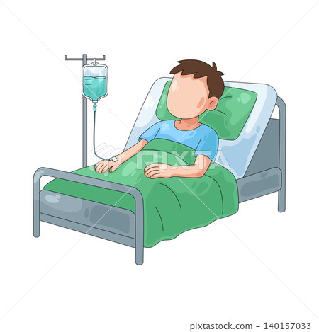 Illustration of patient in bed Illustration of patient in bed 140157033