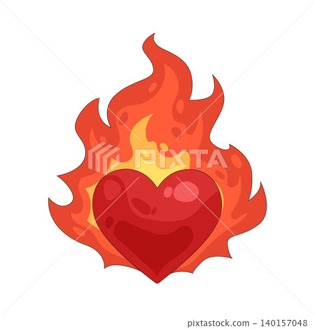 Illustration of burning heart Illustration of burning heart 140157048