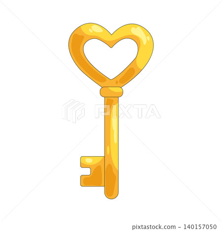 Illustration of heart key Illustration of heart key 140157050