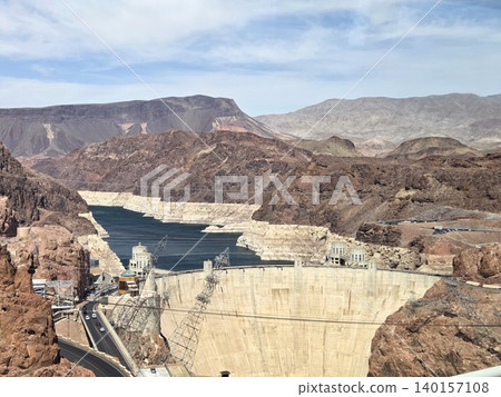 Hoover Dam, America's largest water reservoir. Hoover Dam, America's largest water reservoir. 140157108