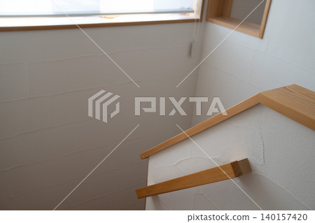 Handrails made of natural wood for a Japanese house Handrails made of natural wood for a Japanese house 140157420