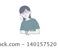 一個女人腹痛的插圖 140157520