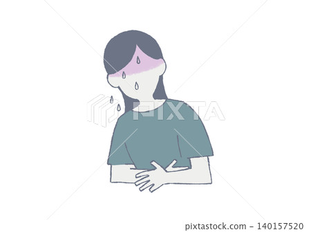 一個女人腹痛的插圖 140157520