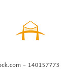 A letter bridge arch logo design 140157773