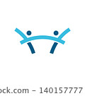 Bridge connection people logo design 140157777