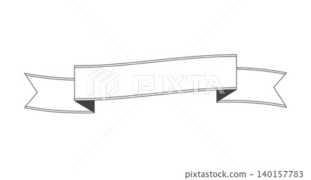 Simple white ribbon frame material - wave Simple white ribbon frame material - wave 140157783