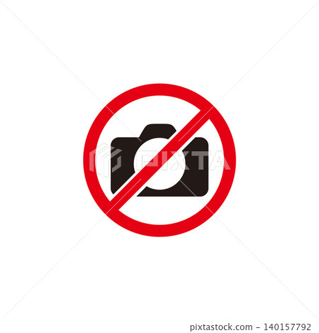 Camera forbidden warning vector symbol design Camera forbidden warning vector symbol design 140157792
