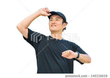 A middle-aged man in sportswear using a smartwatch to manage his health and health care A middle-aged man in sportswear using a smartwatch to manage his health and health care 140158039