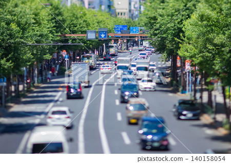 Miniature-style Ome Kaido Street around Ogikubo [Urban Image] 140158054