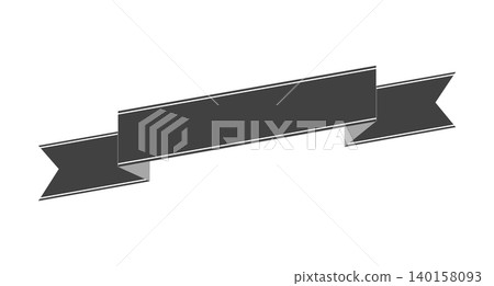 Simple black ribbon frame material, angled. 140158093