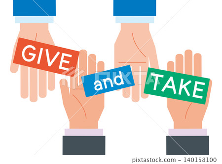 Give and take concept illustration Give and take concept illustration 140158100
