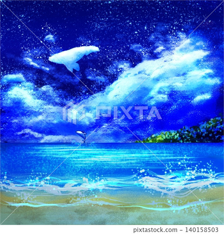 鯨魚在海面上游動 鯨魚在海面上游動 140158503