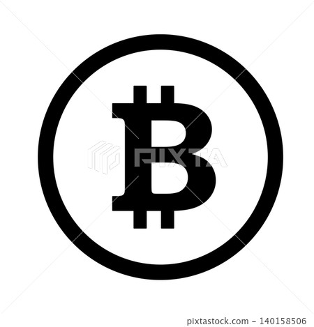 比特幣符號 001 的簡單圖示插圖 比特幣符號 001 的簡單圖示插圖 140158506