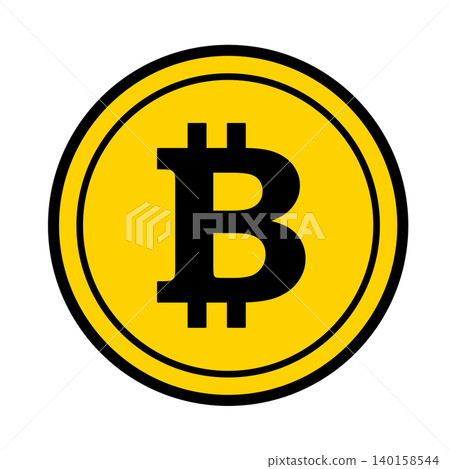 Simple icon illustration of the Bitcoin symbol: Yellow 003 Simple icon illustration of the Bitcoin symbol: Yellow 003 140158544