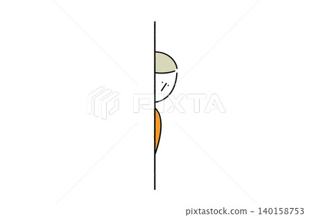 一個女人偷偷地偷看 一個女人偷偷地偷看 140158753