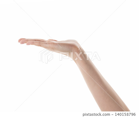 Female hand hold something isolated on white Female hand hold something isolated on white 140158796