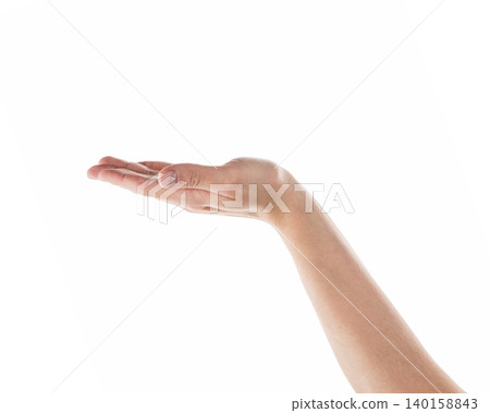 Adult man right hand to hold something isolated on white Adult man right hand to hold something isolated on white 140158843