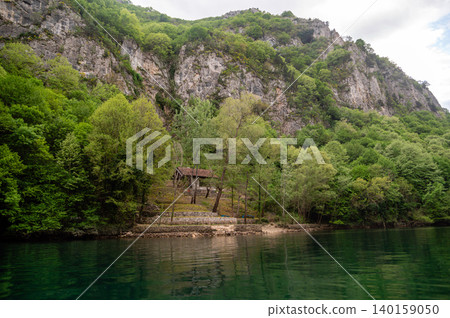 Exploring Matka Canyon in Skopje North Macedonia near the river and scenic cliffs Exploring Matka Canyon in Skopje North Macedonia near the river and scenic cliffs 140159050