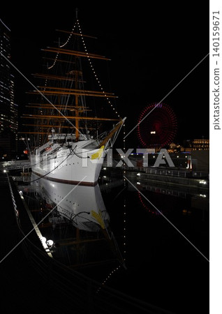 The sailing ship Nippon Maru 7 is on display at the Nippon Maru Memorial Park in Yokohama. The sailing ship Nippon Maru 7 is on display at the Nippon Maru Memorial Park in Yokohama. 140159671