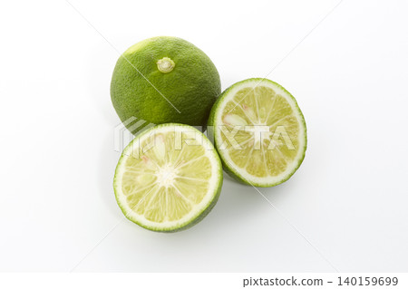 Citrus fruits placed on a white background - sudachi Citrus fruits placed on a white background - sudachi 140159699