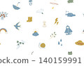 Rainy season, early summer, background image, textile, pattern 140159991