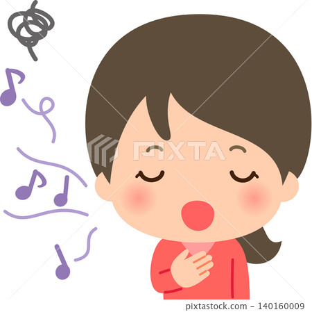 A young woman singing off-key 140160009