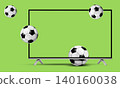 Soccer balls fly into a smart tv screen. Concept for sports marketing and soccer events. 140160038