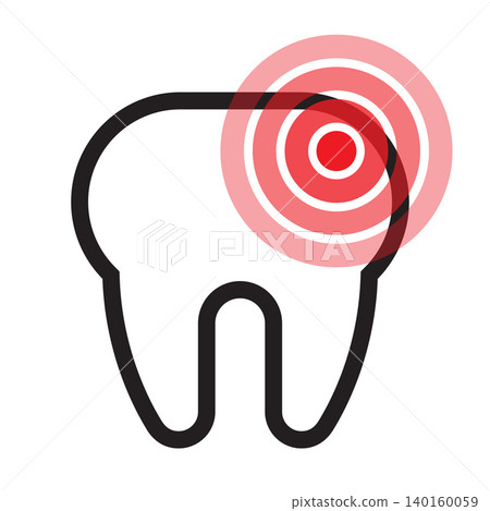 Toothache icon. Tooth pain sign. Dental care concept Toothache icon. Tooth pain sign. Dental care concept 140160059