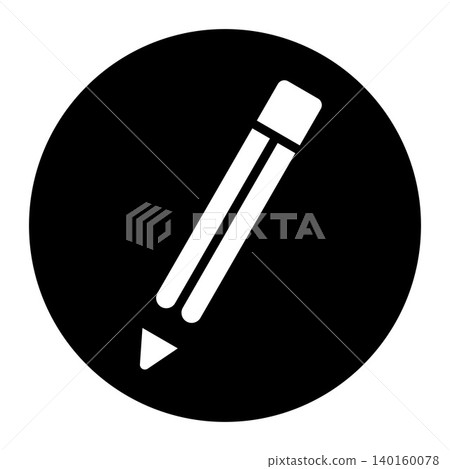 Edit and writing icon with pencil. Symbol of text editing, content creation and document modification. Edit and writing icon with pencil. Symbol of text editing, content creation and document modification. 140160078